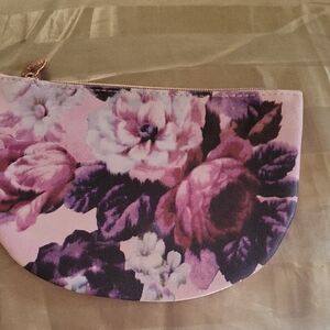 Ipsy Pink and Purple Floral Cosmetic Bag